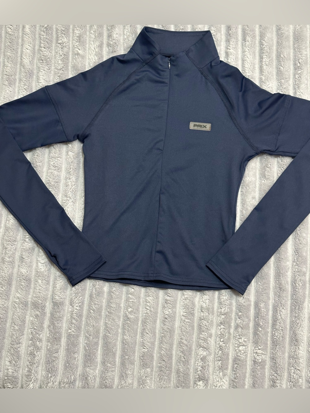 PRIX Women's Navy Long Sleeve Zip-Front Performance Top